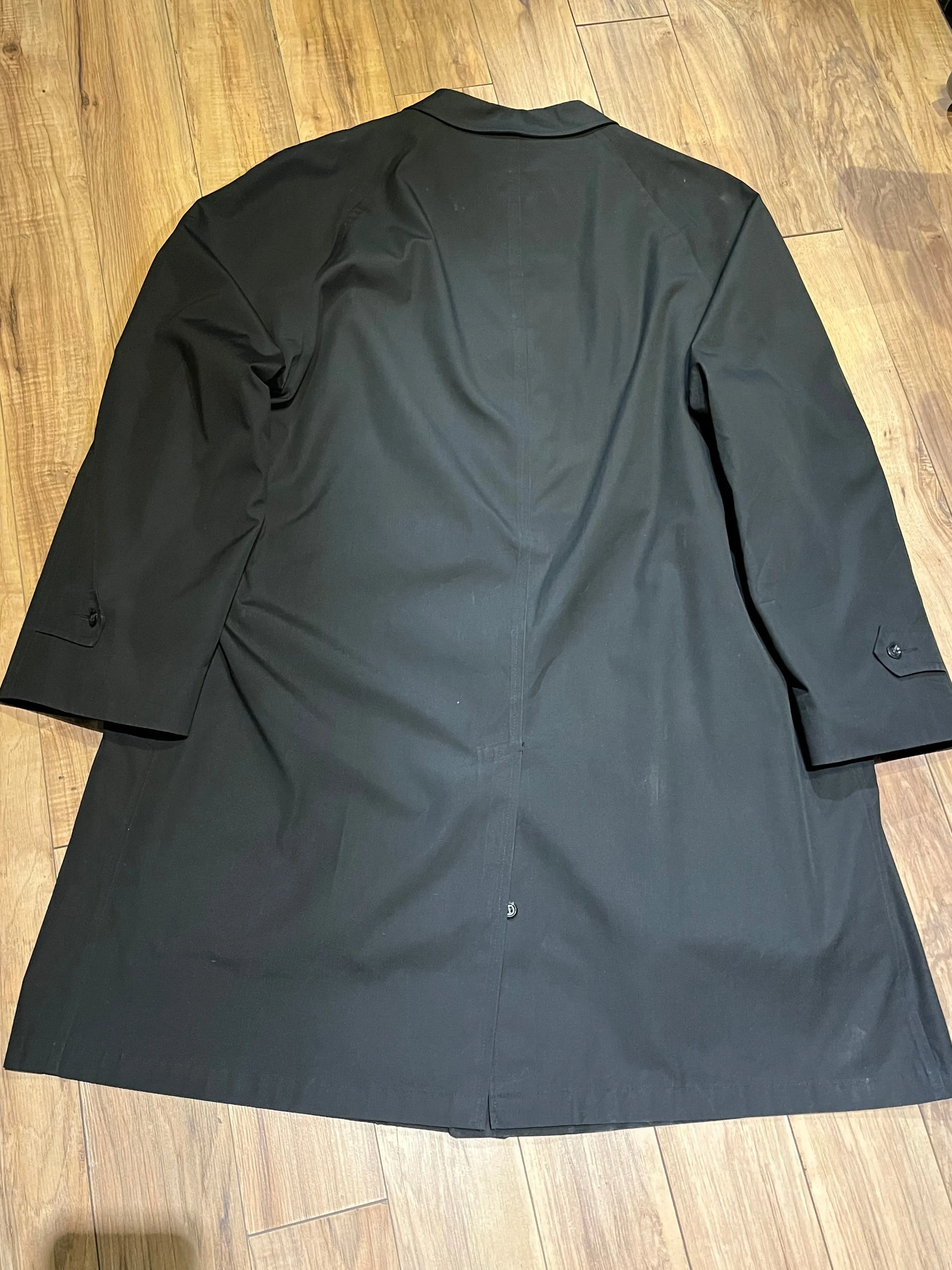Vintage 60’s NWOT Gleneagles Weatherproofs Black Trench Coat with Callalpaca Alpaca Wool Lining, Size 46